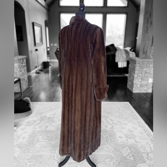 2XL + Mahogany Mink Fur Coat Real Fur Genuine Fur Unisex XXL Sable - Picture 4 of 15